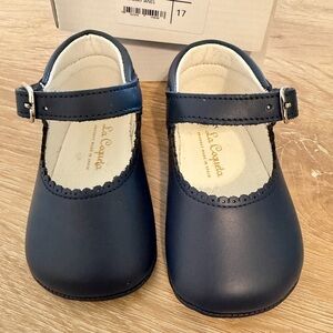 La Coqueta Navy Leather Baby Mary Jane Shoes EU 17 | US 2